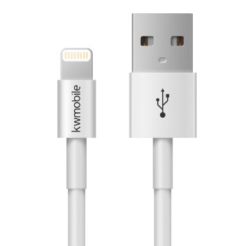 kwmobile MFI certified Lightning cable for data and sync in white