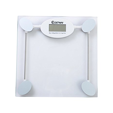 Costway Digital Glass Bathroom Scale, Silver
