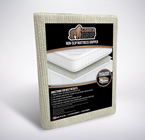 The Original GORILLA GRIP Non-Slip Area Rug Pad & Mattress Gripper, Made In USA, Available in Many Sizes (Queen: 54" X 72")