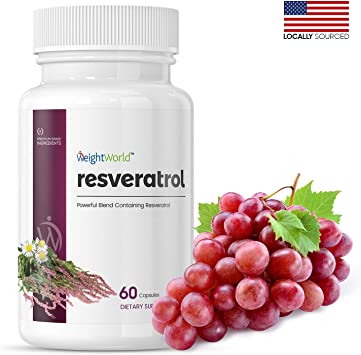 Resveratrol Supplements – 1200 mg of Potent Antioxidant & Trans-Resveratrol Per Serving - Cardiovascular Health & Immune Support – Natural Anti-Ageing Pills – 60 Vegan Capsule - Made in USA