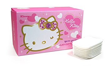 Hello Kitty Silky Cotton Pads (80Sheets) White