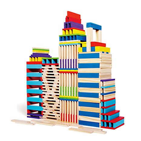 Toyssa 102 Pieces Building Blocks Stacking Game Wooden Construction Toys Building Planks Set for 3 4 5 6 Year Old Kids Children Boys and Girls