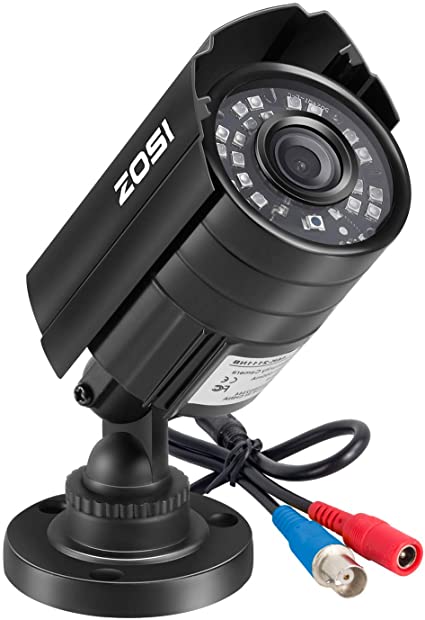 ZOSI 1080P HD-TVI Security Camera for Home Office Surveillance CCTV System - Bullet bnc Camera with Night Vision Black