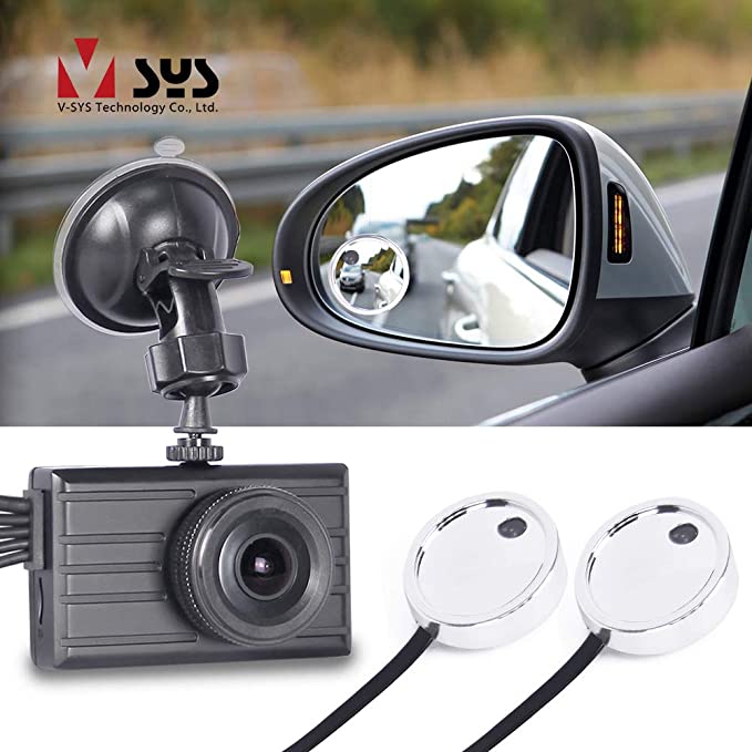 VSYSTO Dash Cam DVR System 1080P Front & Side View Blind Spot Waterproof Lens,Night Vision,G-Sensor Camera for Car/Bus/Trailer/RV/Truck (X2V-R8)