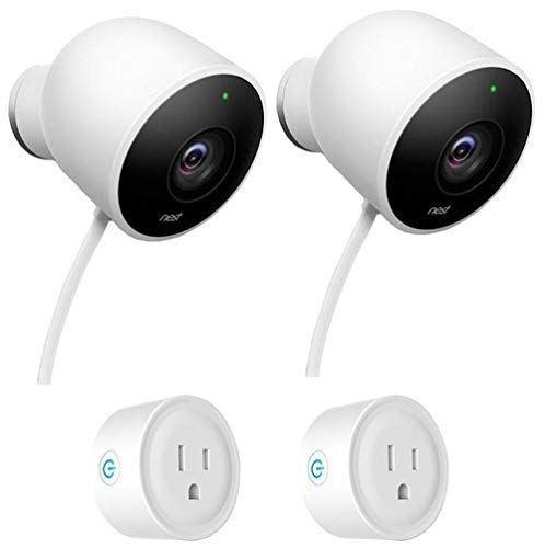 Nest Wired Outdoor Security Standard Surveilance Camera (2 Pack) - NC2400ES w/Deco Gear 2 Pack WiFi Smart Plug