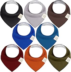 KeaBabies 8-Pack Bandana Bibs for Boys - Organic Cotton Bibs for Babies, Baby Bibs, Baby Drool Bib for Girls, Toddler Bibs, Dribble Bibs, Baby Teething Bibs, Drooling Bib (Coastline)