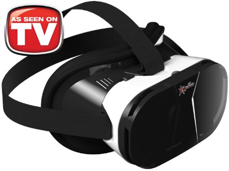 AS SEEN ON TV! Dynamic Virtual Viewer (DVV) 3D Glasses | Smartphone Video Virtual Reality VR Headset Player -- (Black/White) IOS and Android Compatible