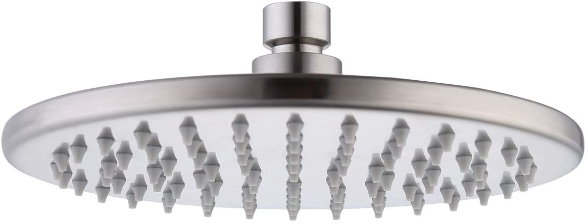 KES All Metal 8-Inch Shower Head Fixed Mount Rainfall Style Stainless Steel, Brushed Nickel, J203S8-2
