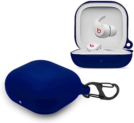 LiZHi Silicone Case for Beats Fit Pro, Anti-Break Anti-Lost & Shockproof Unique Dual Hole Portable Protective Case Cover with Carabiner for 2021 Newest Beats Fit Pro (Blue-2)