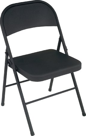 Cosco All Steel 4-Pack Folding Chair, Black