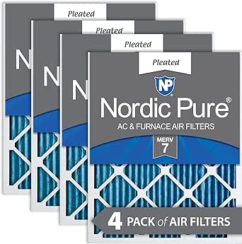 Nordic Pure 16x20x1 (15_1/2 x 19_1/2 x 3/4) Pleated MERV 7 Air Filters 4 Pack