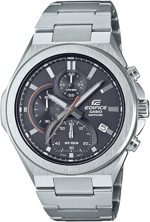 Casio Edifice Men's Quartz Chronograph Date Indicator Sapphire Crystal Wrist Watch EFB-700D-8AV, Silver