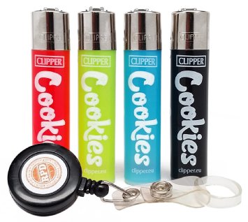 Bundle - 5 Items - Clipper Lighter "Cookies" Collection with Free RPD Lighter Lasso