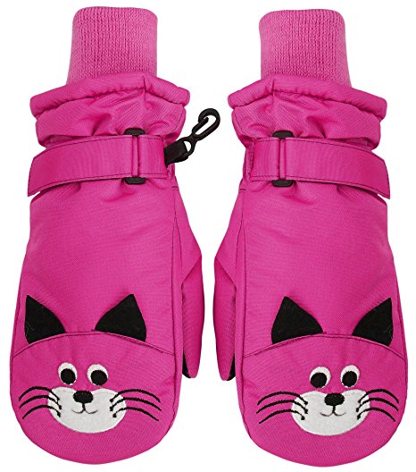 SimpliKids Children's Winter Thinsulate Lined Waterproof Ski Mittens,Animal