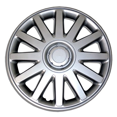 TuningPros WSC-610S15 Hubcaps Wheel Skin Cover 15-Inches Silver Set of 4