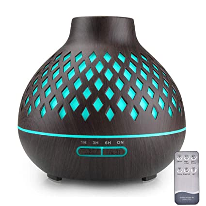 Essential Oil Diffuser, Remote Control Diffusers for Essential oils, Ultrasonic Humidifier, Aromatherapy Diffuser with Waterless Auto-Off (Coffee)