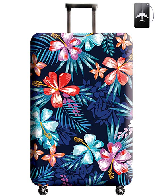 Luggage Cover,Washable Elastic Suitcase Cover Protector with Luggage Tag