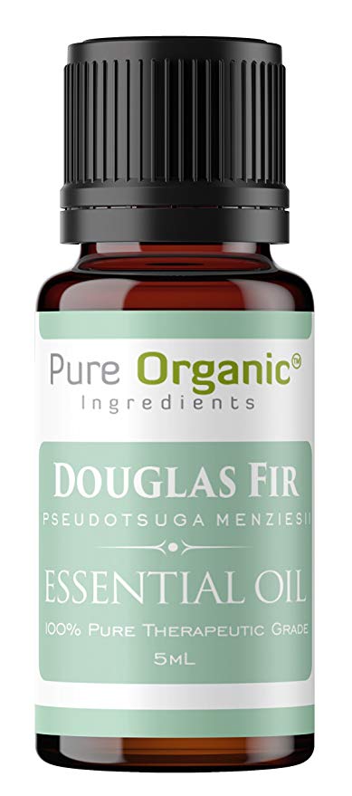 Pure Organic Ingredients Douglas Fir Essential Oil (5 ml), Convenient Dropper Cap Bottle, Cleanses & Purifies Skin, Opens Airways, Promotes A Positive Mood, Slightly Sweet Pine Aroma