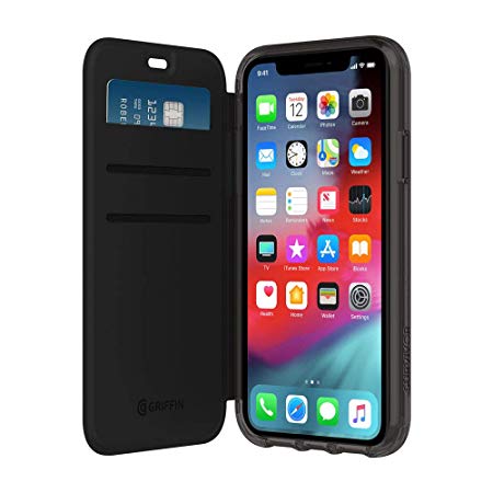 Griffin Survivor GIP-016-BKC Clear Wallet Case for Apple iPhone XR Black/Transparent