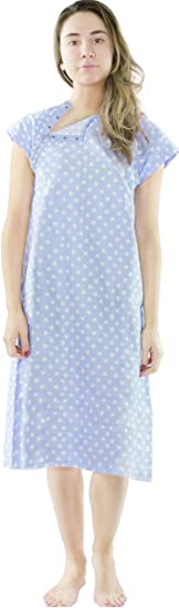 Utopia Care Hospital Gown, 100% Cotton Patient Gown