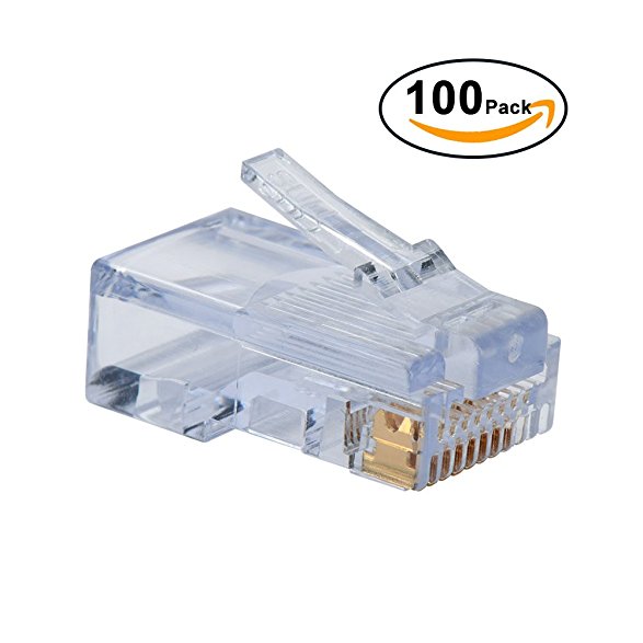 ElementDigital(TM) 100pcs RJ45 Plug Cat5E Cat5 Rj-45 Lan Connector Crystal Head Network (White)