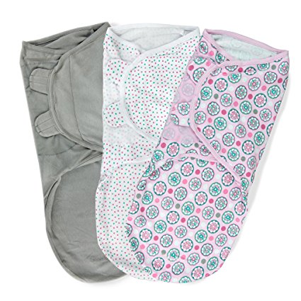Summer Infant SwaddleMe Adjustable Infant Wrap, Geo Floral, Large, 3 Count (Discontinued by Manufacturer)