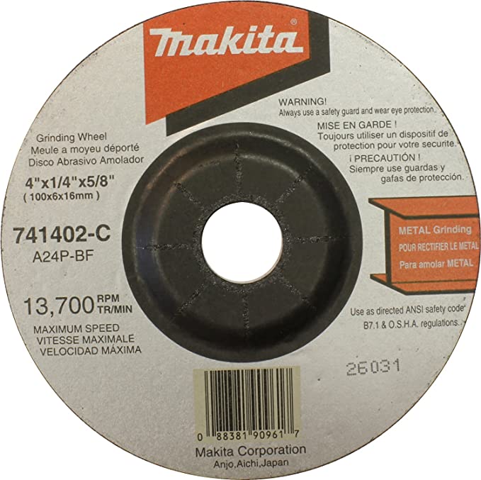 Makita 741402-C-25 4-Inch Grinding Wheel, 25-Pack