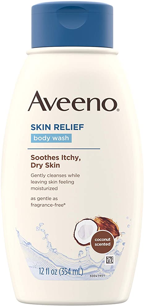 Aveeno Skin Relief Gentle Scent Body Wash For Sensitive Skin, Nourishing Coconut, 12 Fl. Oz