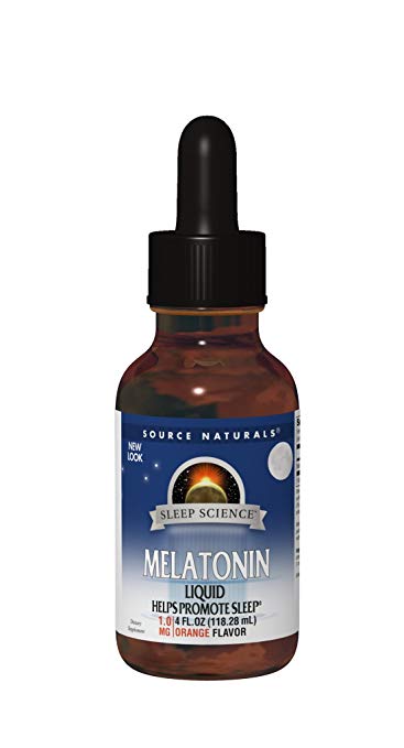 Source Naturals Sleep Science Melatonin Liquid Sleep - Promotes Restful Sleep and Relaxation, Supports Natural Sleep/Wake Patterns and Rhythms - Fast-Acting Sublingual - 4 fl oz, Orange Flavor