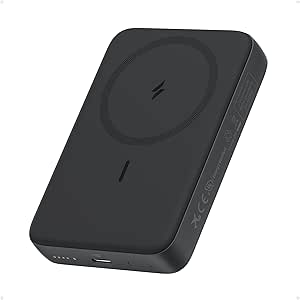 Anker Magnetische Powerbank, kompaktes 10.000mAh Ladegerät mit 30W Max. Schnellladen, kabellos und portabel, hautfreundlicher und robuster Akku, für iPhone 16/15/14 Serie, AirPods und mehr