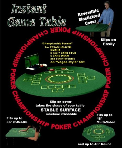 Fitted Round Elastic Edge Felt Poker Table Cover Blackjack Texas Holdem Fits 36" to 48" Also Fits 36" Square