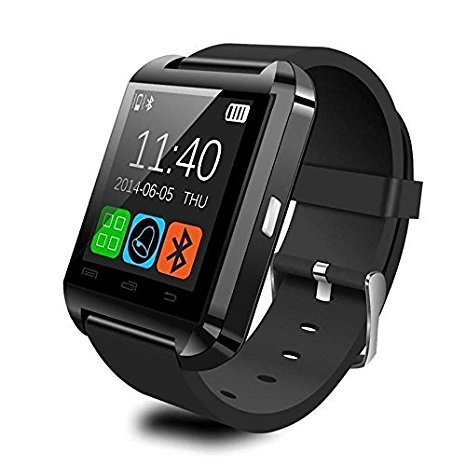 CNPGD [U.S. Office Extended Warranty] Weatherproof Smartwatch Touchscreen for iPhone Android Samsung Galaxy Note,Nexus,htc,Sony Black