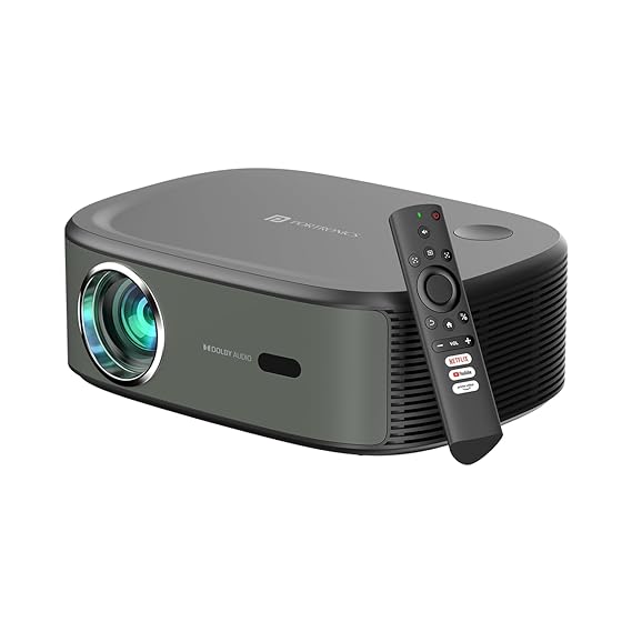 Portronics Beem 430 Smart LED Projector with 4K Ultra HD Support, 1080P Full HD, 10000 Lumens, Dolby Audio(Black)