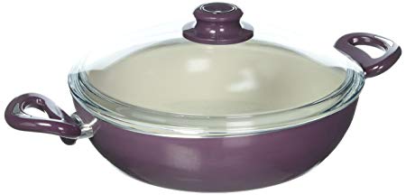 Essenso Lazio Enameled Nonstick Ceramic Stovetop Braiser 3.5 Quart PTFE/PFOA Free, Purple