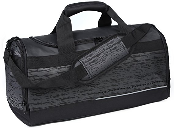MIER 20 Inch Gym Bag with Shoe Compartment Men Duffel Bag, Medium, Black