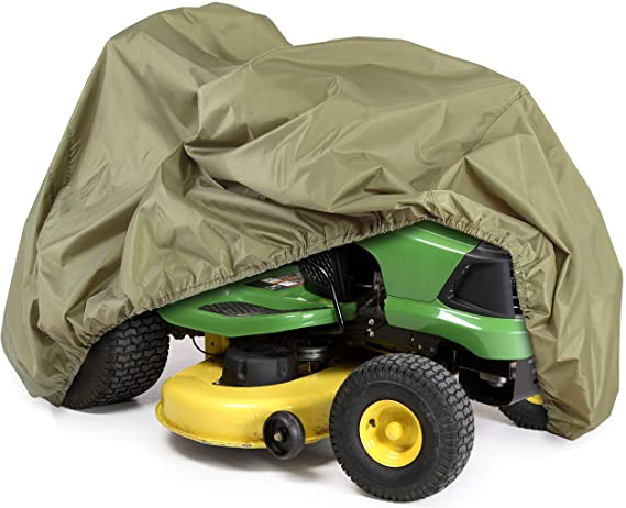 Universal Lawn Tractor Mower Cover - Armor Shield Waterproof Marine Grade Canvas, Weather Resistant with Dust Protection - Indoor and Outdoor Protective Storage - Pyle PCVLTR11 (Green)