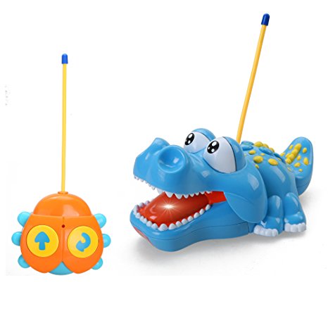 Holy Stone Cartoon Crocodile RC Car with Music and Lights Electric Radio Control Toy for Baby Toddlers Kids Children