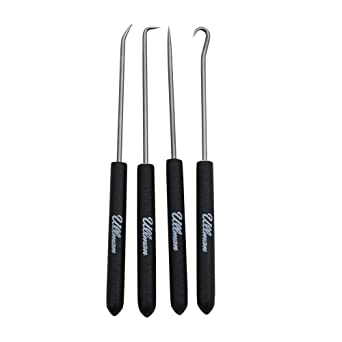 Ullman Devices CHP4 Hook and Pick Set with Textured Cushion Grip Handles, 6-7/8", 4-Piece