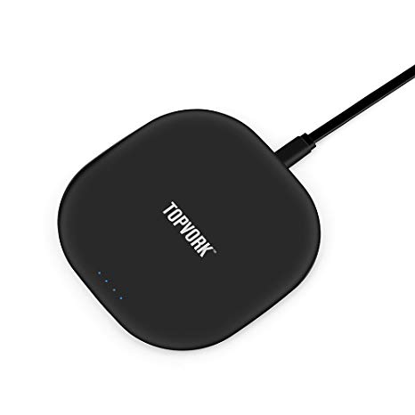 TOPVORK Fast Wireless Charger, 10W Qi Wireless Charging Pad For Samsung Galaxy S9 S9  S8 S8 , Standard Qi Charge For iPhone X 8 8 Plus (AC Adapter Not Included)