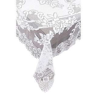 Ritz Lace Oblong Tablecloth, 63 by 90-Inch, White