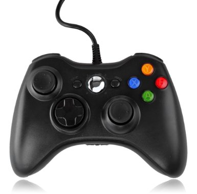 TNP Xbox 360 Wired Controller (Black) USB Pad Joystick Joypad Gamepad Game Controller for Xbox 360 Slim and PC Computer Laptop Windows 7 [Xbox 360]