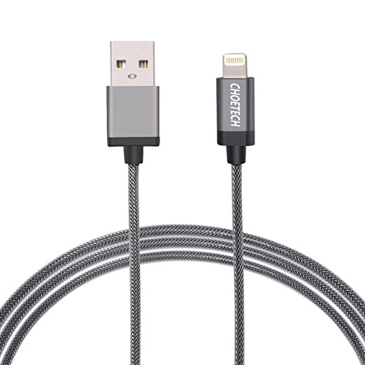 [MFi Certified iPhone cable] CHOETECH (3.3ft/1M) Nylon Braided Lightning to USB Cable, 8P Apple Cable for iPhone 7 /7 Plus /6s /6 Plus, iPad Air 3 2, iPad mini 4 3 2, iPod touch 5th/6th/nano 7th gen