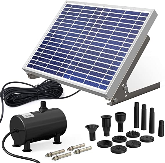 Ankway Solar Fuente Bomba,10W Fuente de Jardín Solar Kit con Panel Solar Bomba de Agua Solar para Estanque Pequeño, Baño para Pájaros, Decoración de Jardines