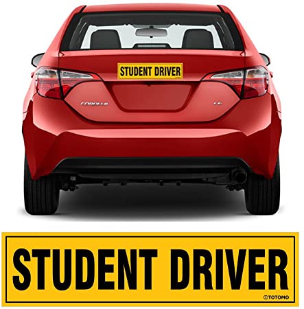 TOTOMO Student Driver Magnet Sticker - 12"x3" Highly Reflective Premium Quality Car Safety Caution Sign Student Drivers #SDM01