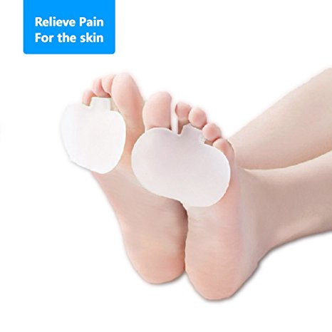 1 Pair Women Silicone Forefoot Cushion Pads Gel Metatarsal Foot Pain Relief Pads (White)