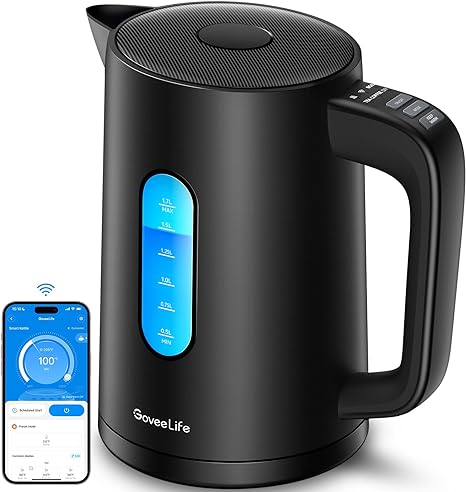 GoveeLife Smart Electric Kettle Temperature Control, 1.7L BPA Free Plastic Electric Tea Kettle, 4 Preset and DIY Mode