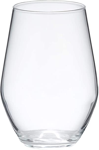 AmazonBasics Campton Stemless Wine Glasses, 19-Ounce, Set of 6