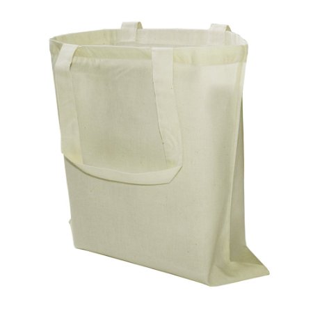 Pack of 12 Eco Friendly Natural Cotton Canvas Tote Bag 15" X 16" Flat No Gusset Shopping Bag, Craft Bag, Beach Bag, Grocery Bag, Travel Bag, Tote Bag for School, Book Bag, Diaper Bag (12, Natural)