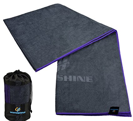HOPESHINE Yoga Towel Non Slip for Hot Yoga Microfiber Yoga Mat Towel With Grip Perfect Size for Yoga Mat 24 X 72 inch