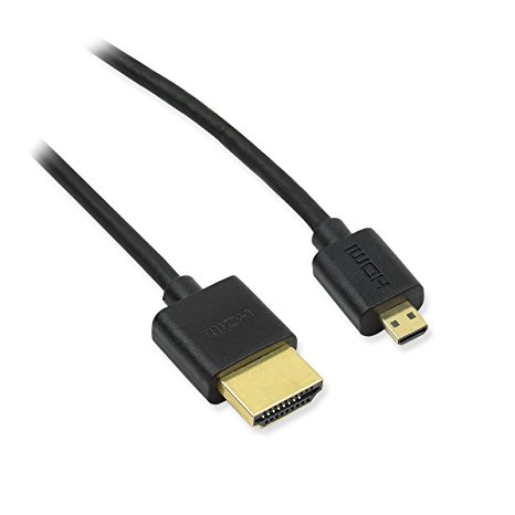 BuyCheapCables® 1 Feet Ultra Thin High Speed Micro HDMI to HDMI Cable with Ethernet - Full HD 1080p Male Micro HDMI Cable